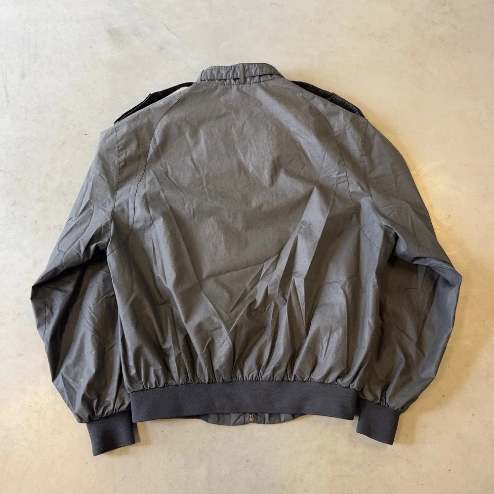 Members Only Mens Iconic Racer Jacket Gray Full Zip Vintage Size 40
